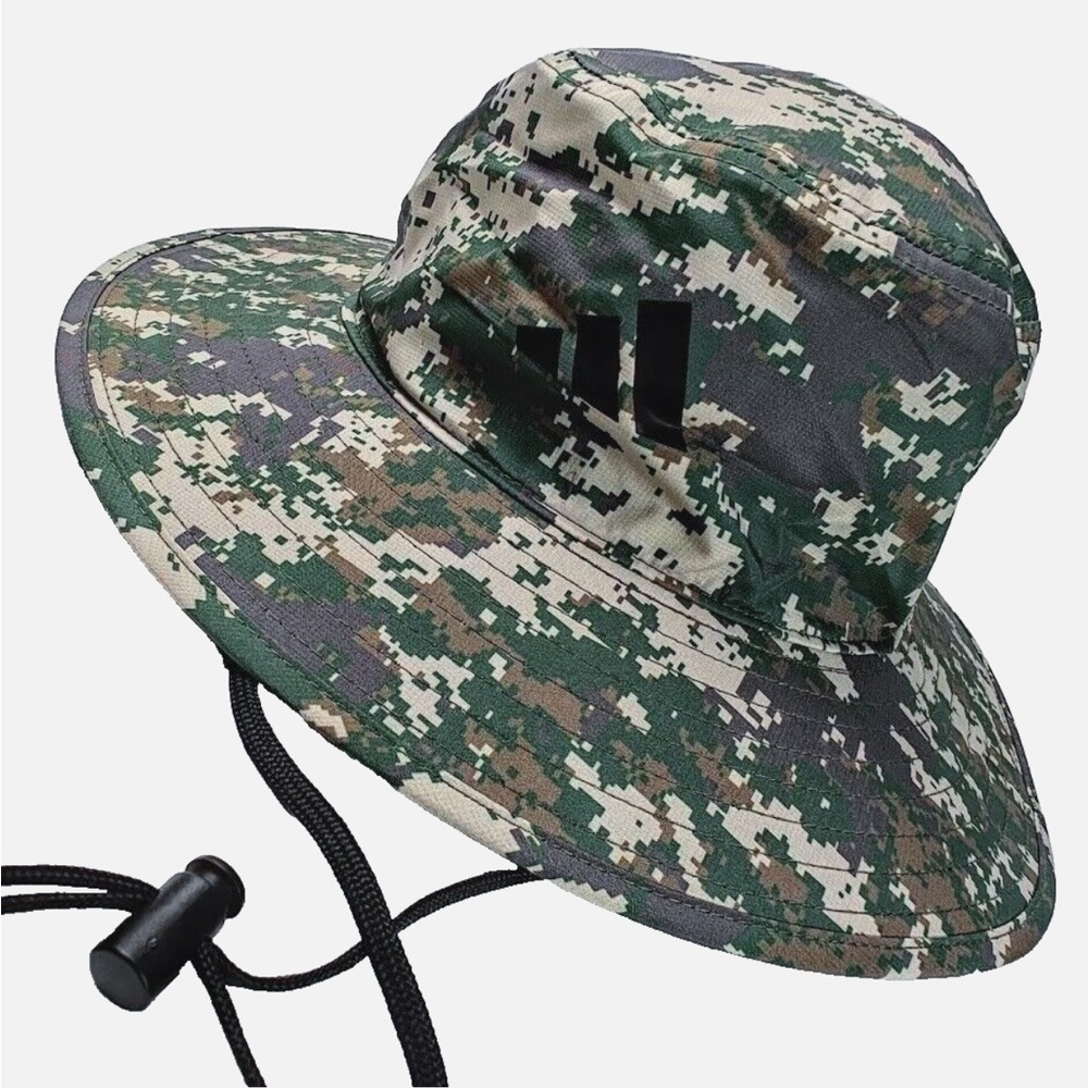 S-M Mens Adidas Bucket Hat Green Grey Tan Brown Digital Camo Dry Golf Wide Brim